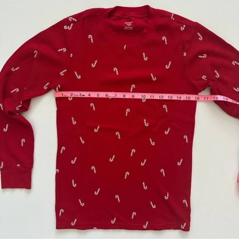 Carter’s Adult 2-Piece Candy Cane Thermal Pajamas Size S - Picture 5 of 16